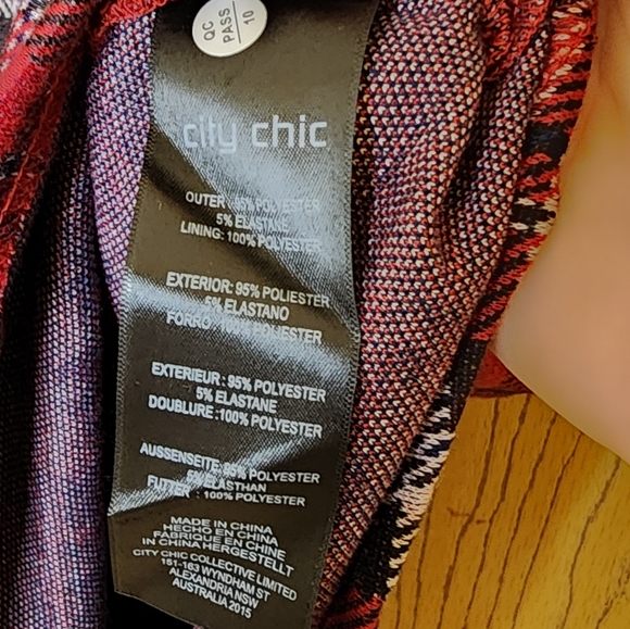 NWT City Chic CCX Plaid Pini Dress Size 14 - Picture 9 of 14